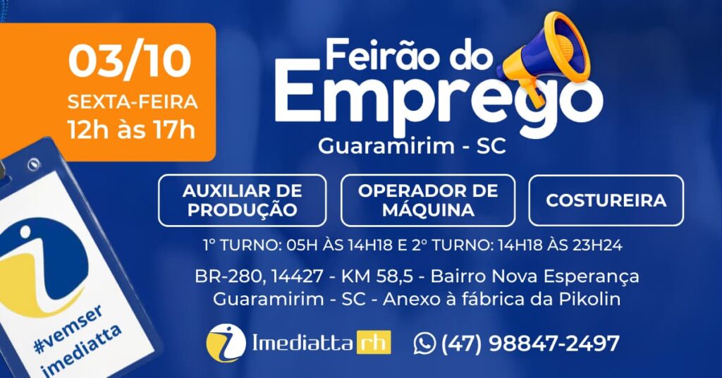 RH Curitiba - Imediatta Feirao 03out2025 Guaramirim SC 1200x628 1