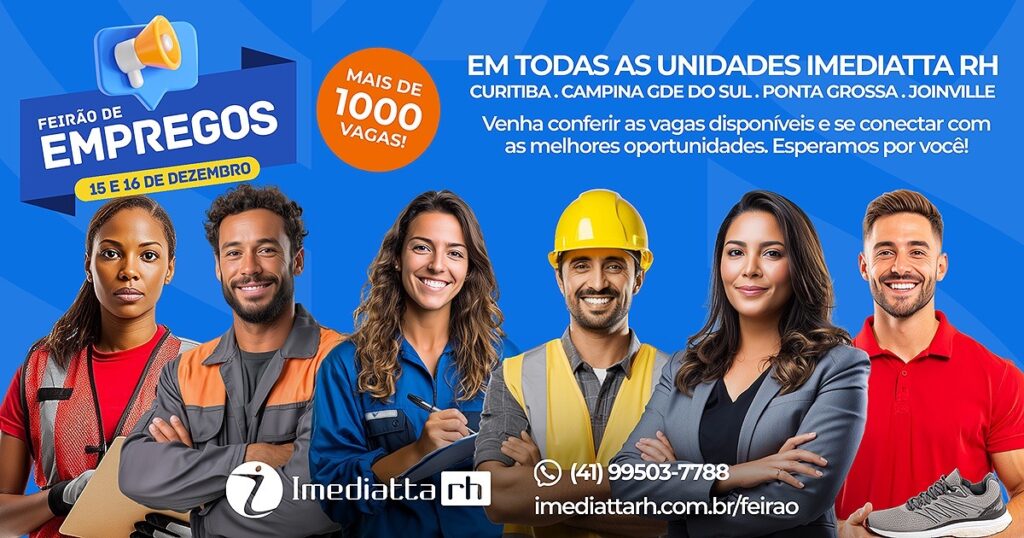 RH Curitiba - Feirao de Empregos Imediatta RH Dezembro 2025 v1 1200 Large